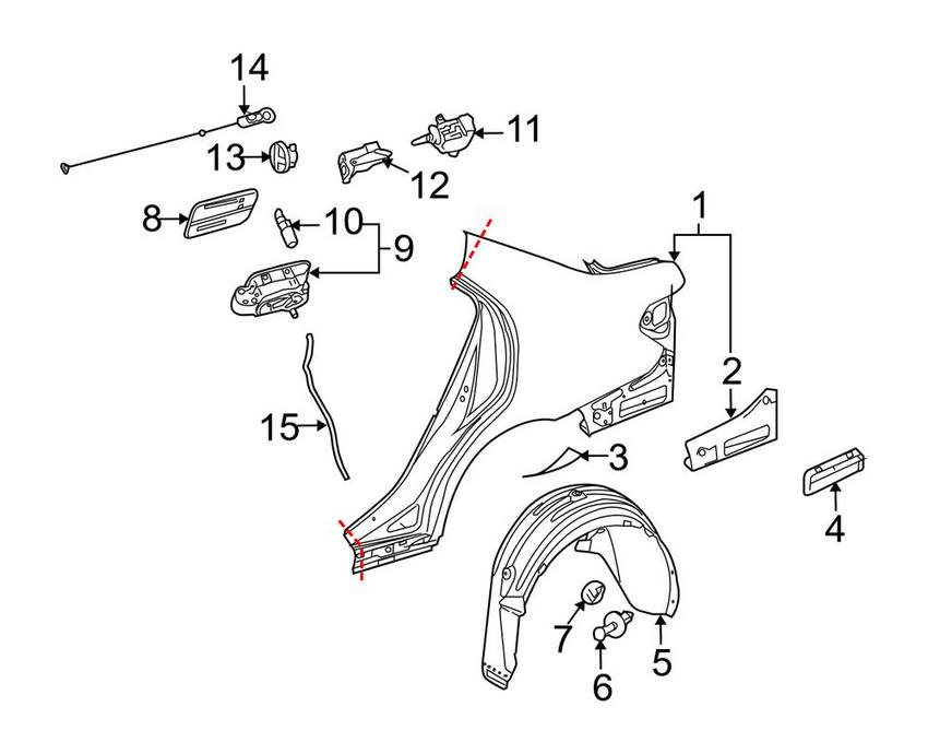 Mercedes Fuel Filler Door - Rear 2127570006